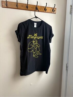 Gildan Black Short Sleeve Tee with Yellow The Menzingers Graphic